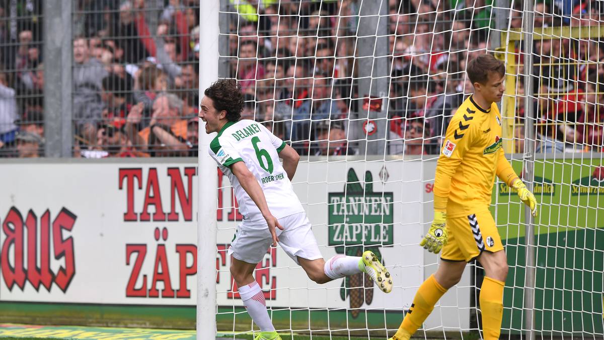 ...doch Fin Bartels per Hacke und Delaney mit seinem dritten Tor machen den Bremer Kantersieg perfekt. Am Ende heißt es 2:5