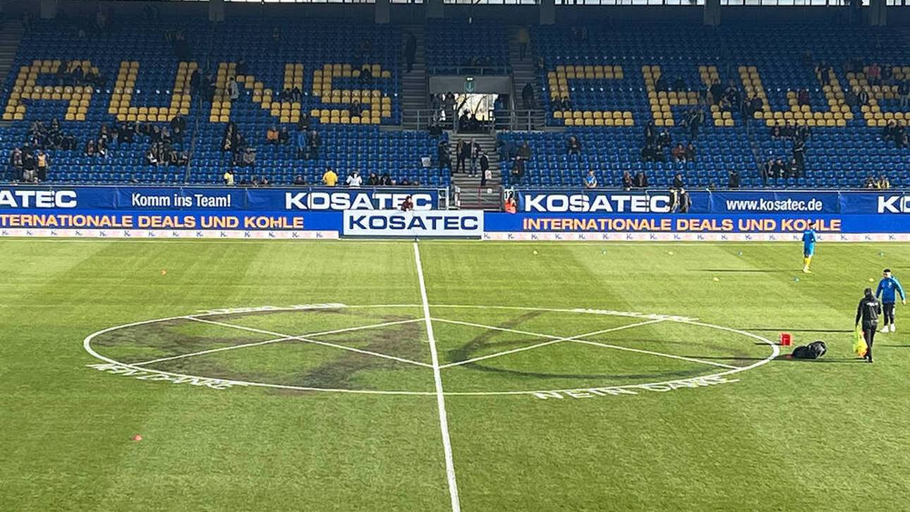 Eintracht-Rasen verunstaltet