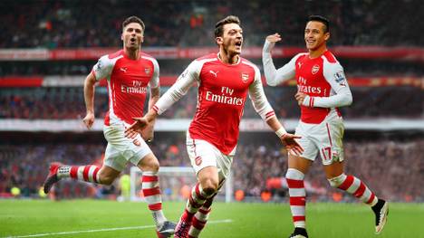 Olivier Giroud, Mesut Özil und Alexis Sanchez vom FC Arsenal