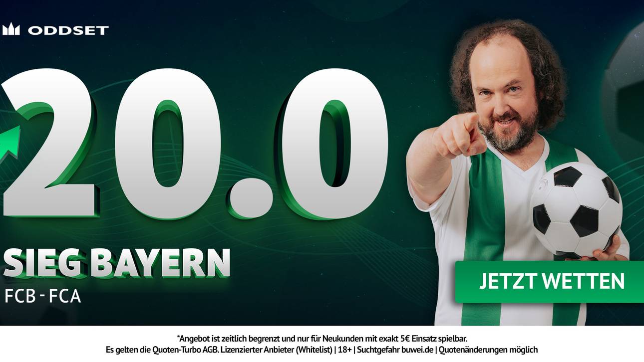🚀  ODDSET 20,0 Quotenboost für Bayern-Sieg gegen Augsburg am 24.01.26