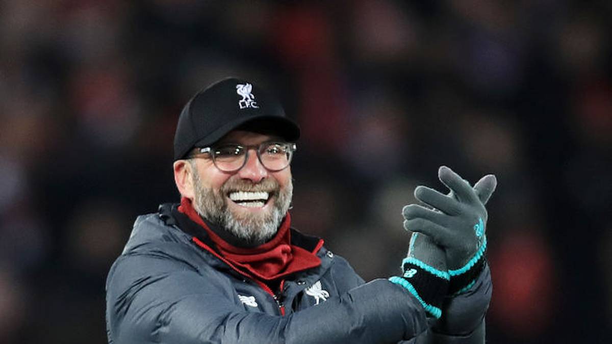 LIVERPOOL, ENGLAND - NOVEMBER 30: Jurgen Klopp, Manager of Liverpool celebrates win after the Premier League match between Liverpool FC and Brighton & Hove Albion at Anfield on November 30, 2019 in Liverpool, United Kingdom. (Photo by Marc Atkins/Getty Images)