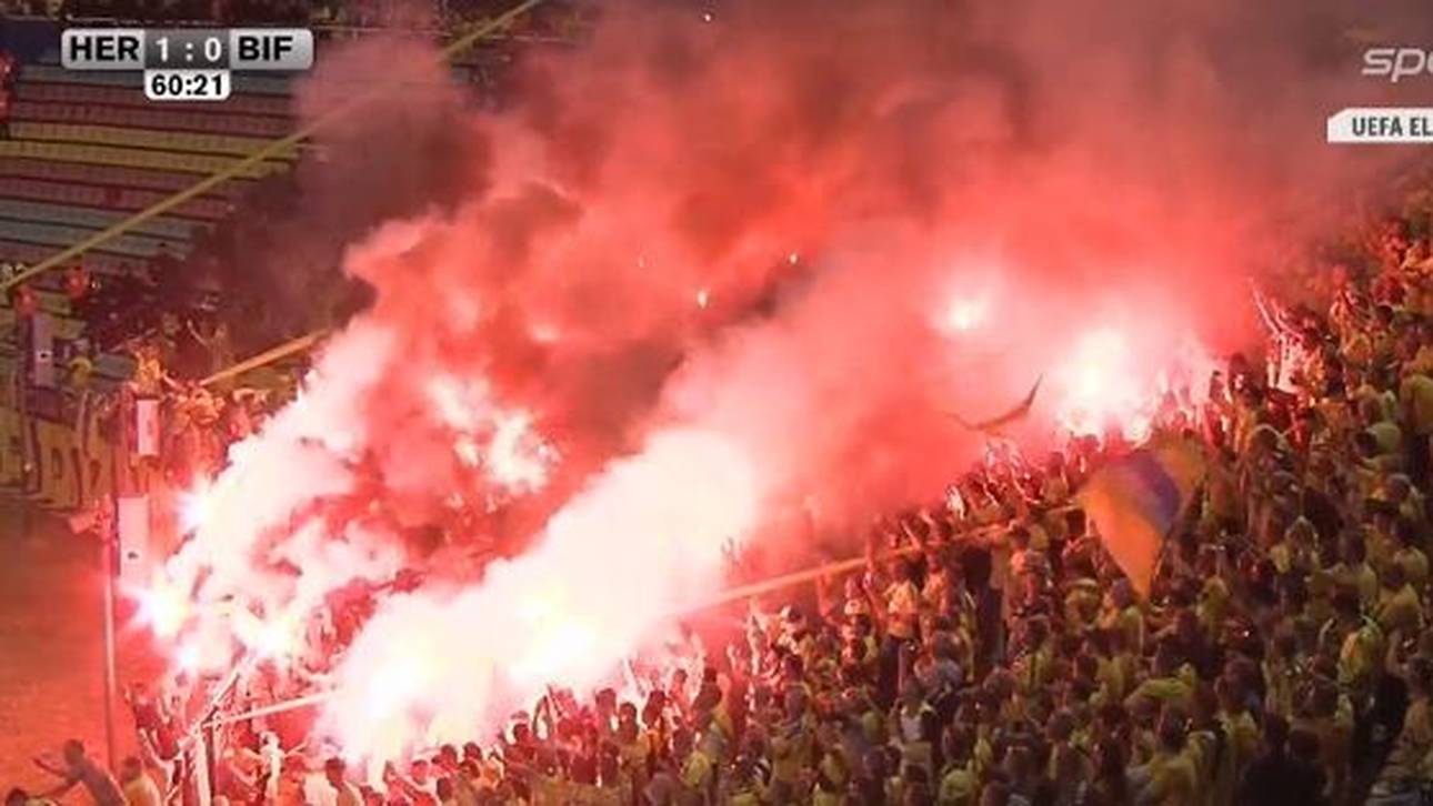 Pyro-Eklat bei Hertha vs Bröndby