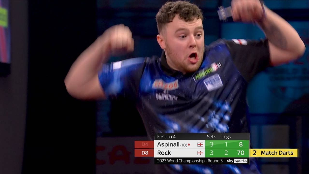 Darts WM 2023: Josh Rock besiegt Nathan Aspinall mit 4:3
