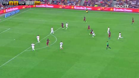 Ivan Rakitic vom FC Barcelona bei Fernschusstor gegen AS Rom