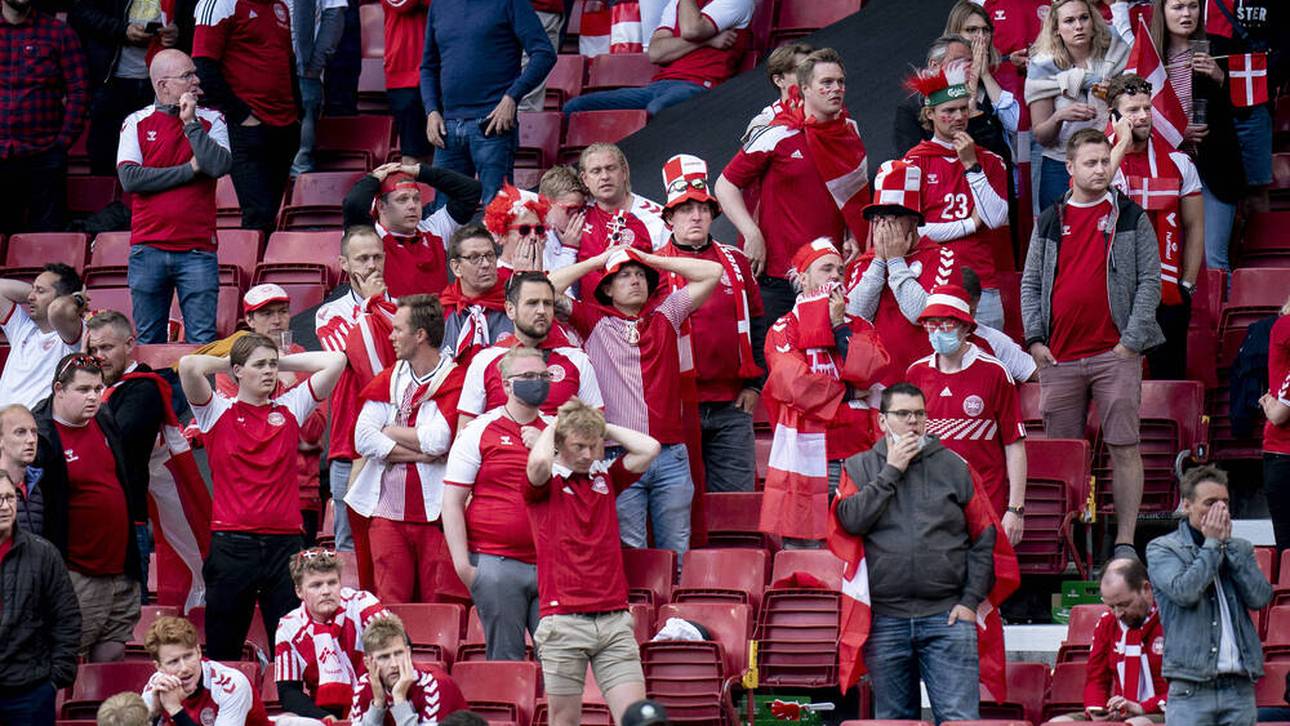 Auch die Fans im Stadion waren nach dem Drama um Christian Eriksen geschockt