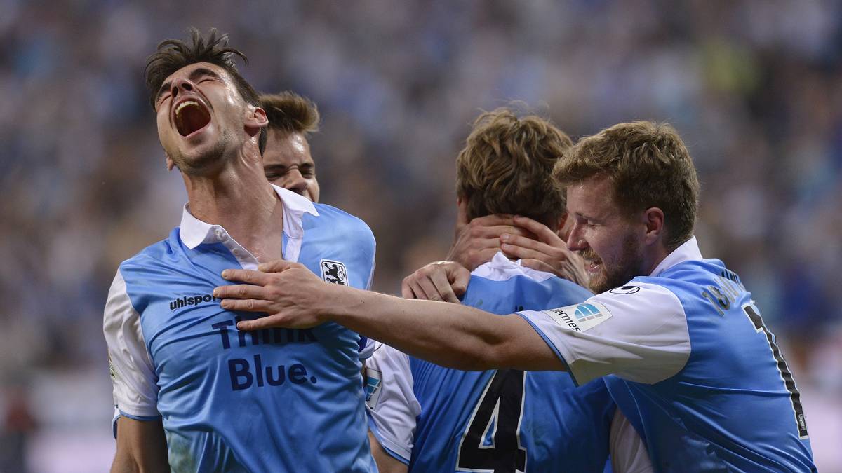 Doch dann wachen die Münchener urplötzlich auf. In der 78. Minute trifft Daniel Adlung zum Ausgleich. Und der Relegations-Wahnsinn geht noch weiter: In der Nachspielzeit erzielt Kai Bülow (l.) per Abstauber das 2:1. 60 ist gerettet, Kiel verpasst den Aufstieg um Sekunden