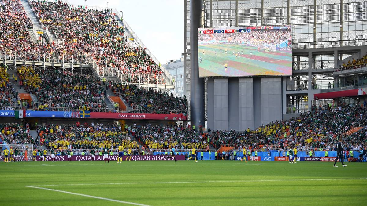 ...oder wie auf diesem Bild während der Partie Mexiko gegen Schweden