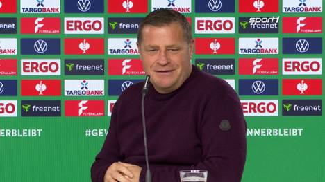 Max Eberl spricht auf der Pressekonferenz vor dem DFB-Pokalspiel über den Gegner Union Berlin und die Einstellung der Mannschaft und des Trainers.