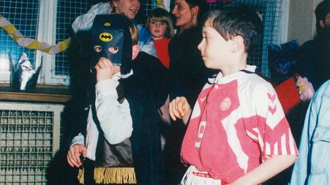 Robert Lewandowski (r.) traf auf einer Verkleidungsparty auf einen kleinen Batman
