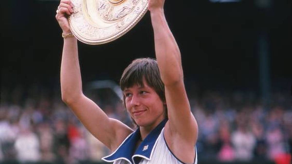 Martina Navratilova 1978 beim ersten ihrer neun Siege in Wimbledon