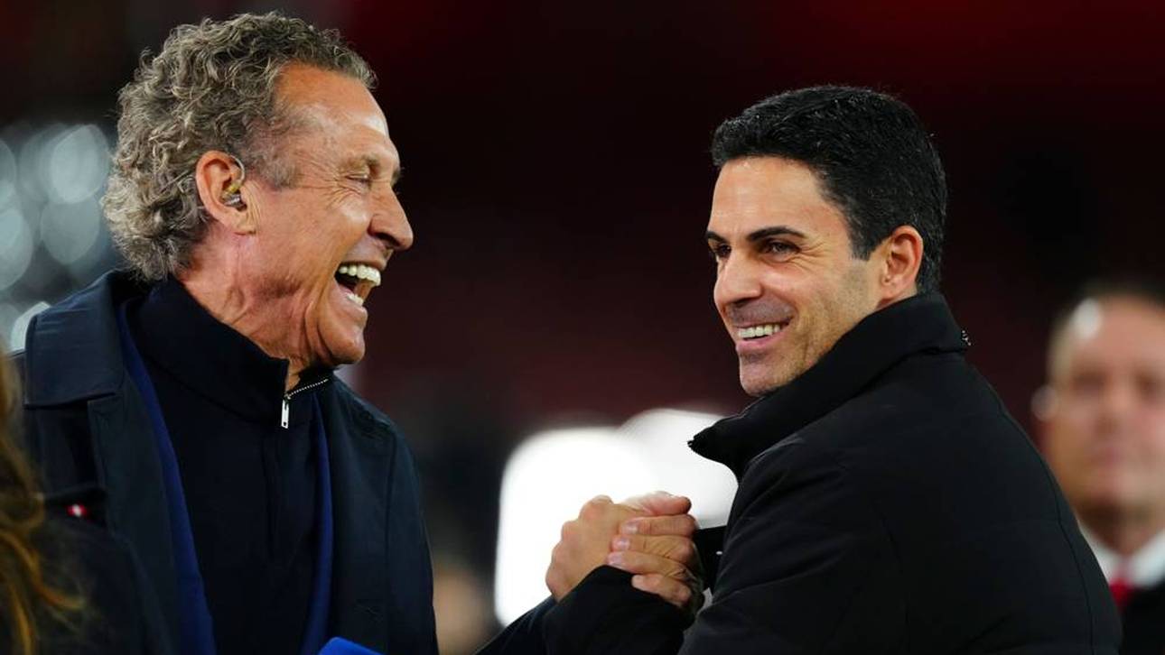 Jorge Valdano 2025 mit Arsenals Meistertrainer Mikel Arteta