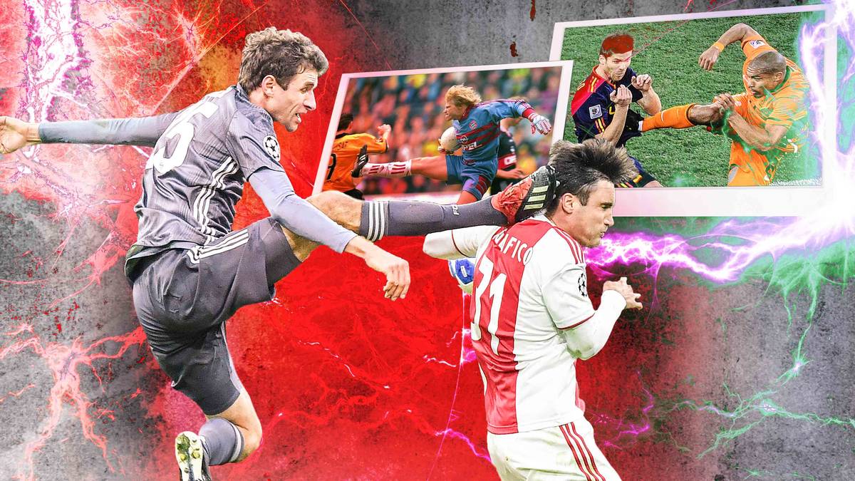 Müllers Einlage ist bei Weitem nicht der einzige spektakuläre Kung-Fu-Tritt der jüngeren Fußballgeschichte ist: SPORT1 zeigt eine Auswahl