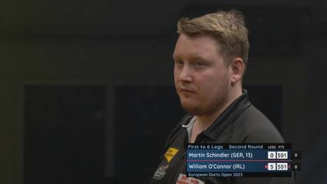 Martin Schindler verliert am zweiten Tag der European Darts Open mit 0:6 gegen William O'Connor. Der Deutsche konnte beim Heim-Turnier nicht überzeugen. 