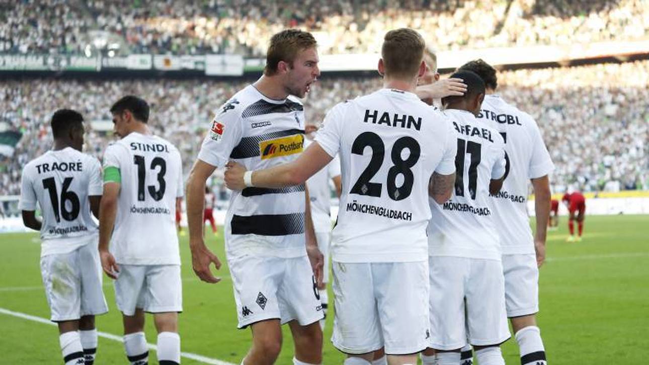 Christoph Kramer jubelte mit Torschütze André Hahn