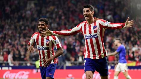 Alvaro Morata (r.) erzielte das zweite Tor für Atletico Madrid