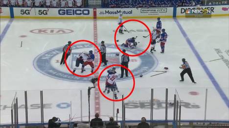  Beim 4:2 der Capitals gegen die Rangers verhängten die Schiedsrichter insgesamt 141 Strafminuten. Schon nach einer Sekunden krachte es.