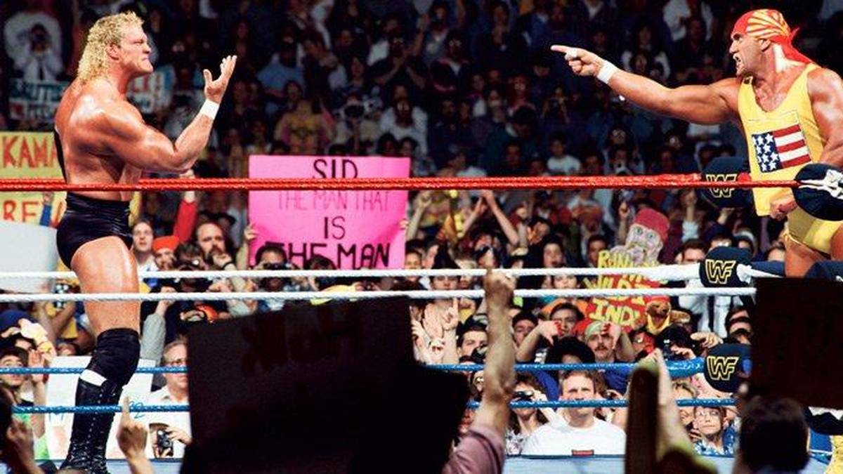 Als Sid Justice traf Sid bei WrestleMania 1992 auf Hulk Hogan