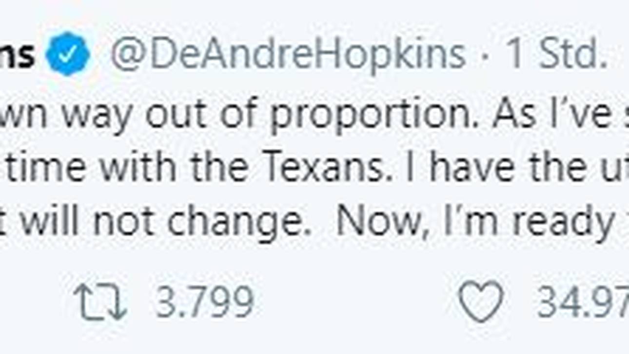 Hopkins relativiert die Assagen von Michael Irvin