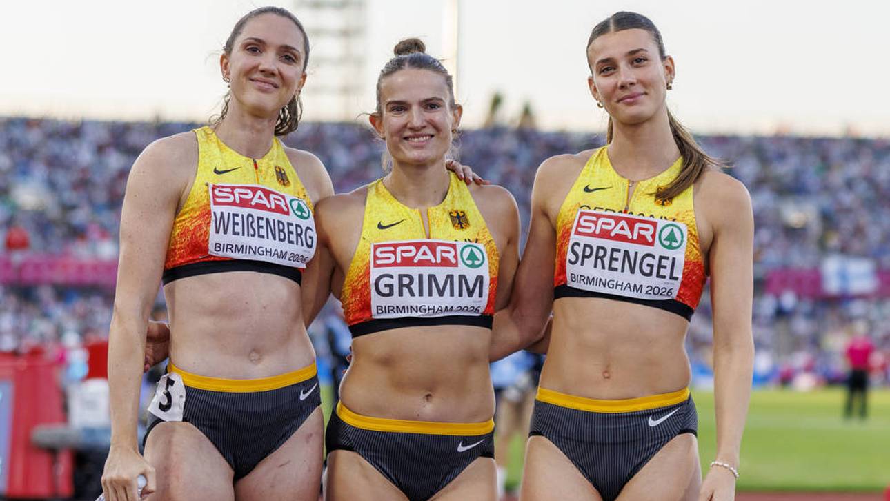 Sophie Weißenberg, Vanessa Grimm und Sandrina Sprengel (v.l.) starteten bei der EM im Siebenkampf
