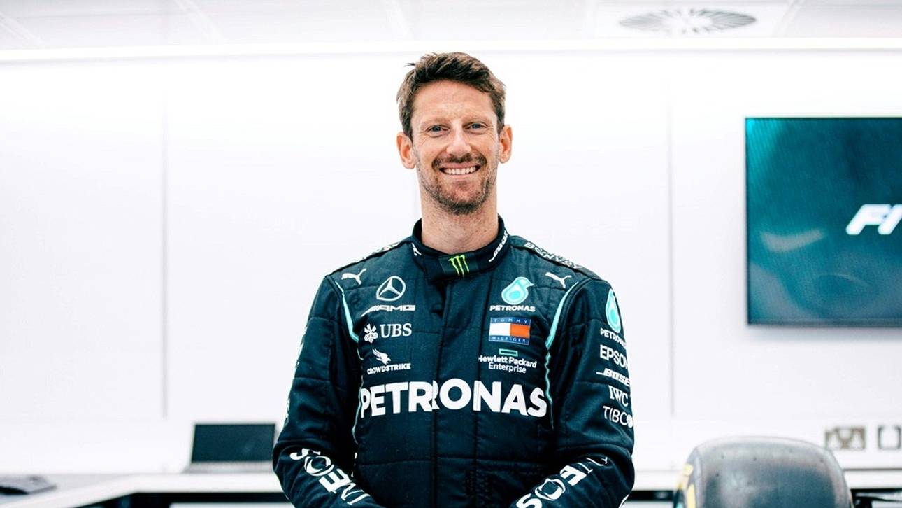 Grosjean im Weltmeister-Mercedes