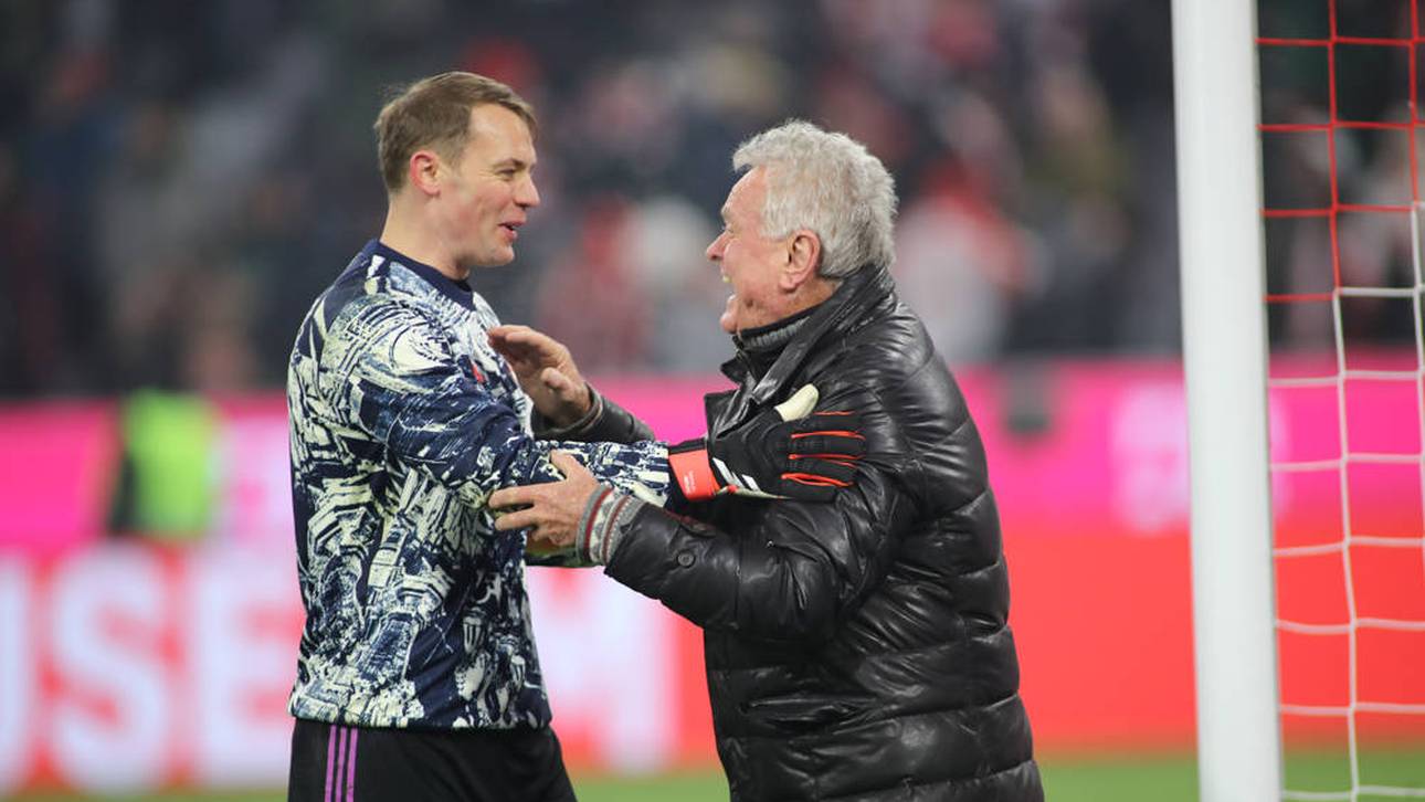 Sepp Maier (re.) spricht über Manuel Neuer (li.)