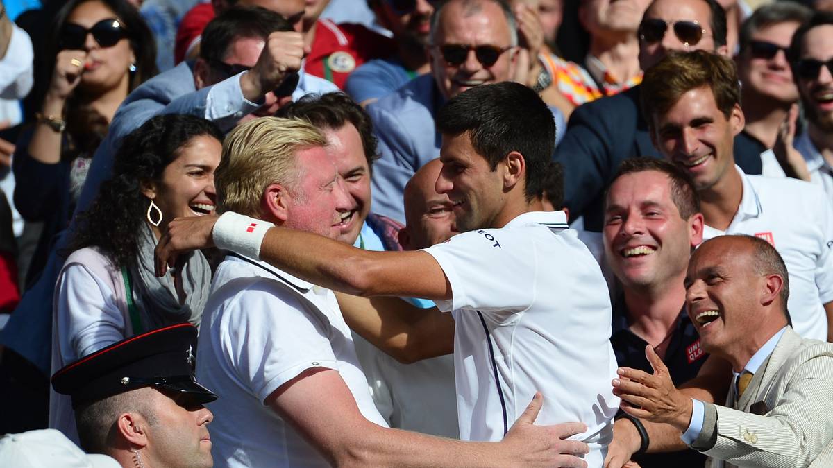FINALE WIMBLEDON 2014: Im ersten gemeinsamen Finale mit seinem Coach Boris Becker krönt sich Djokovic zum zweiten Mal zum Wimbledon-Sieger - und fügt Federer eine schmerzhafte Niederlage zu. Es ist erst dessen zweite Pleite in einem Wimbledon-Endspiel