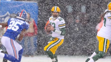 Packers-Quarterback Aaron Rodgers fühlt sich im Schneegestöber pudelwohl