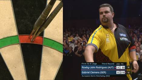 Gabriel Clemens scheitert in der dritten Runde des European Darts Matchplay in Trier. Gegen Rowby-John Rodriguez reicht ein Mini-Comeback diesmal nicht.