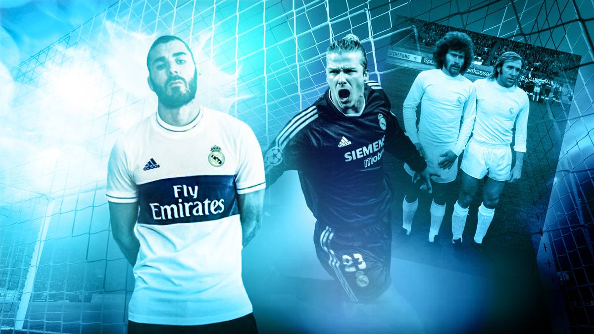 Die Königlichen sind mittlerweile für ihre spezielle Spielkleidung bekannt - auch wenn diese sich nahezu immer durch die Traditionsfarbe Weiß auszeichnet. SPORT1 zeigt Reals Trikots im Wandel der Zeit