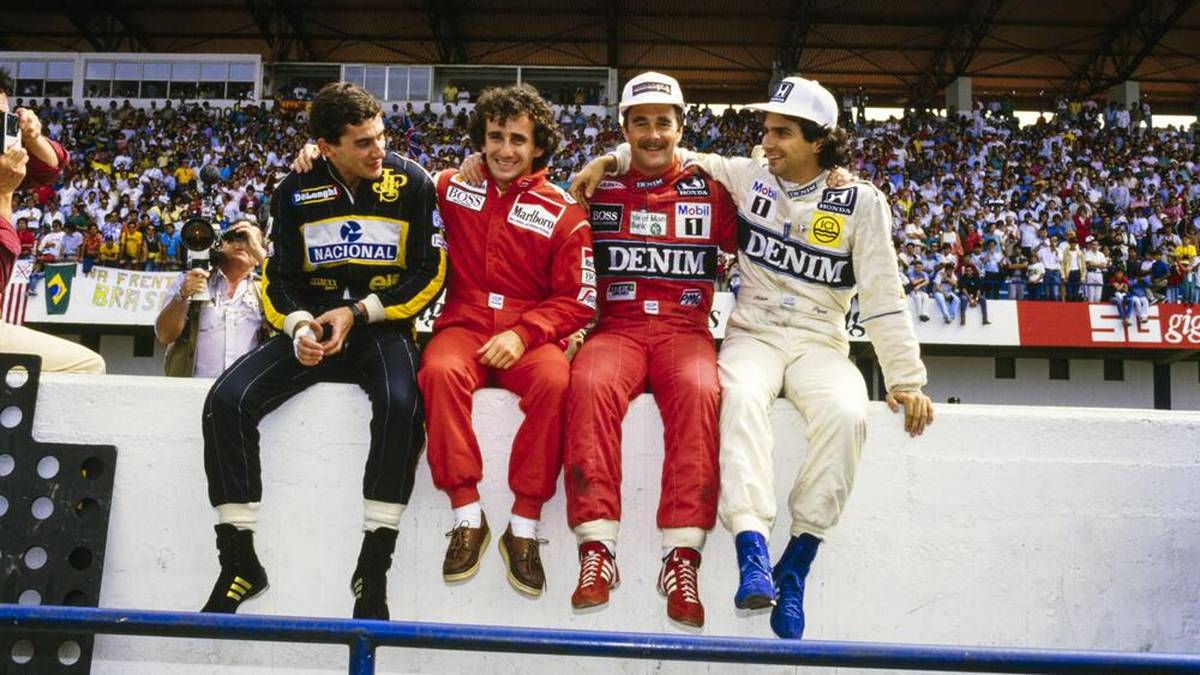 Die Rivalität von Ayrton Senna, Alain Prost, Nigel Mansell, und Nelson Piquet (v.l.) prägte die Formel 1 über viele Jahre