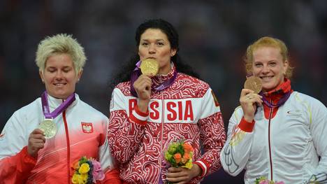 Russia's gold medalist Tatyana Lysenko (