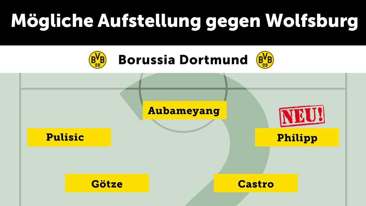 BORUSSIA DORTMUND: Ousmane Dembele streikt, Marcel Schmelzer ist verletzt. Dafür feiert WM-Held Mario Götze sein Comeback nach langer Pause wegen einer Stoffwechselstörung. Auch Dan-Axel Zagadou und Maximilian Philipp geben ihre Visitenkarte ab