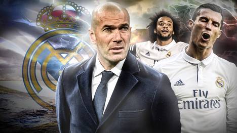 Trainer Zinedine Zidane (l.) konnte mit Real Madrid die letzten vier Spiele nicht gewinnen
