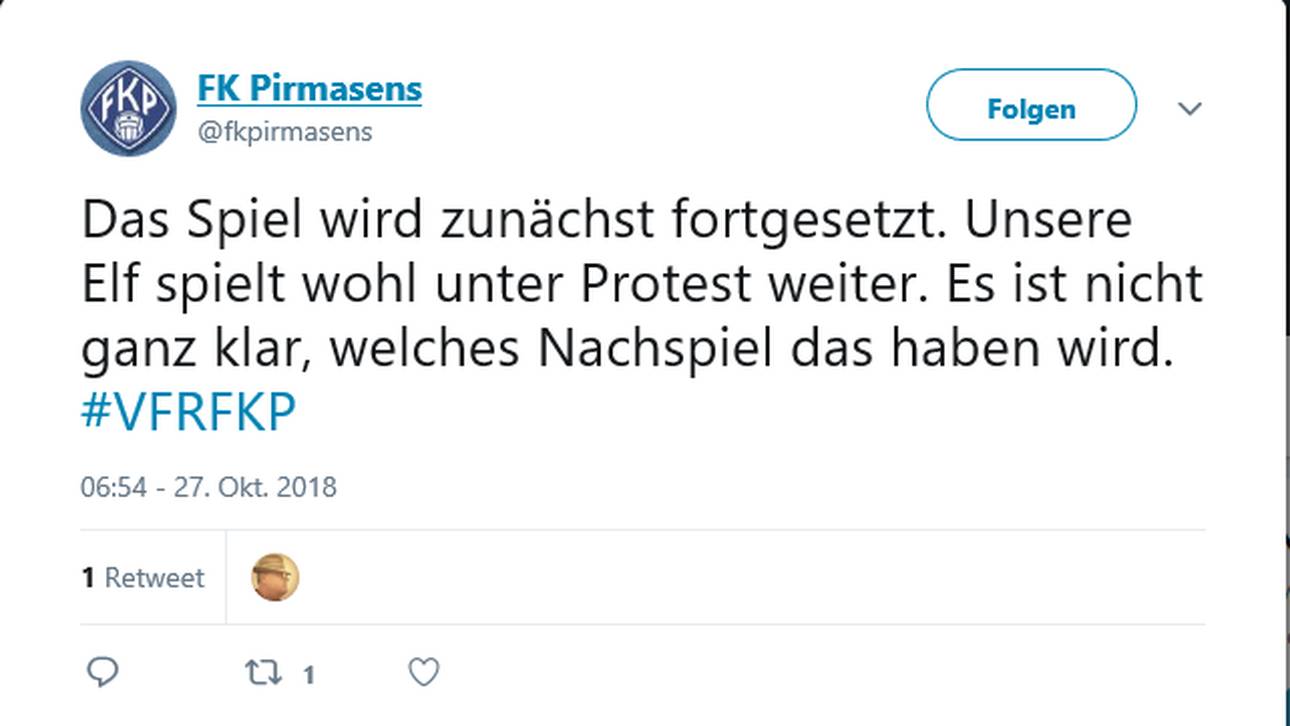 Über den Vorfall bei VfR Wormatia Worms gegen FK Pirmasens muss der DFB entscheiden. Auch die Beteiligten sind unsicher, welche Konsequenzen der Vorfall haben wird