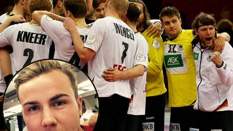 Was für ein Spiel: Auch Mario Götze war begeistert von der Leistung der deutschen Handballer gegen Dänemark. 