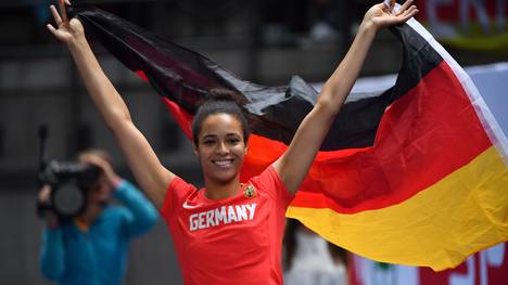 Die deutsche Hochspringerin Marie-Laurence Jungfleisch gewann im Finale von Berlin Bronze