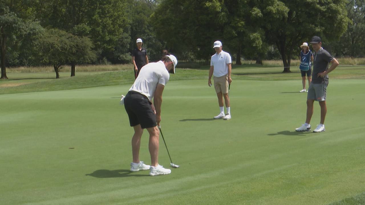 Gareth Bale und Thomas Müller versuchen sich bei den BMW Open im Golf