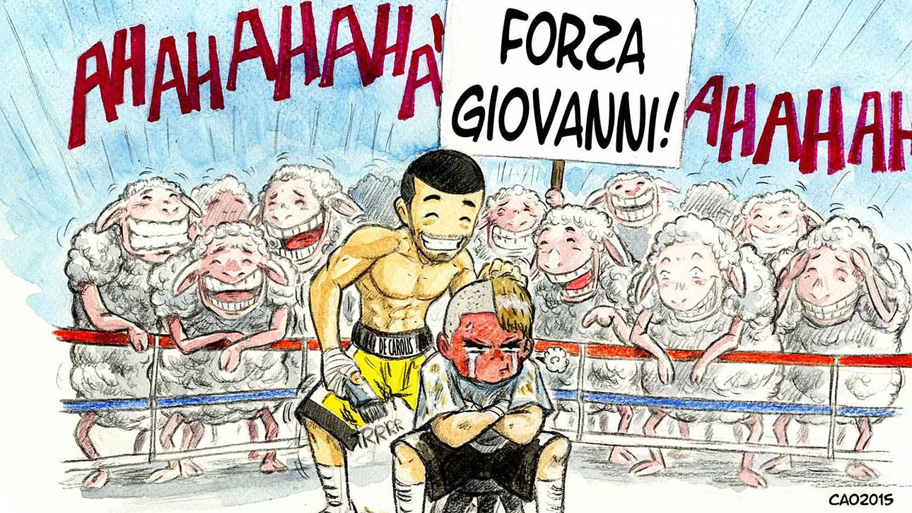 Feigenbutz mit Comic verhöhnt