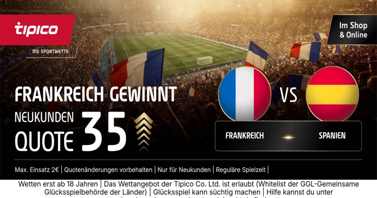 WM-Hammer bei Tipico: Quote 35,00 statt 2,30 auf Sieg Frankreich gegen ...