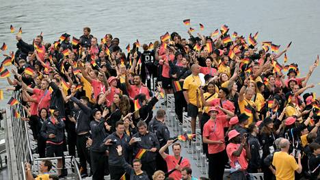 Die deutschen Sportler bei der Eröffungsfeier