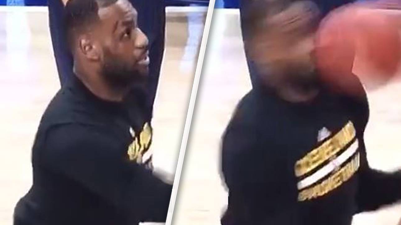 Volltreffer in LeBron James‘ Gesicht