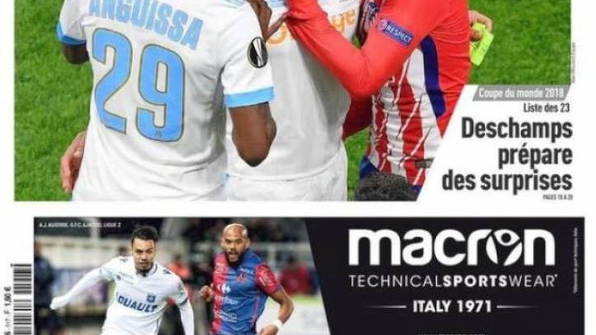 FRANKREICH - L'Equipe: "Tränenreich. Marseille wurde durch einen Doppelpack von Griezmann knallhart geschlagen. Eine Top-Gelegenheit verpasst, ein Slapstick-Tor kassiert, die Verletzung von Payet... der Abend wurde zu einem Albtraum." 