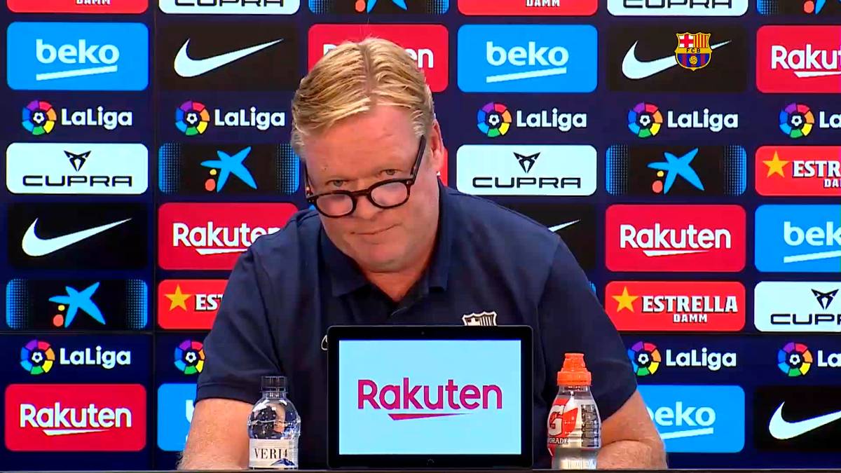 Der FC Barcelona befindet sich sowohl sportlich als auch finanziell in einer schwierigen Lage. Ronald Koeman trug auf einer skurrilen Pressekonferenz ein Statement vor und ließ dabei keine Fragen von Journalisten.