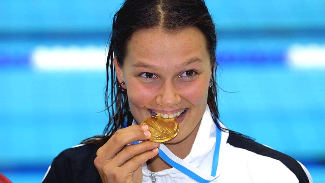 Franziska van Almsick bei ihrem EM-Triumph 2002