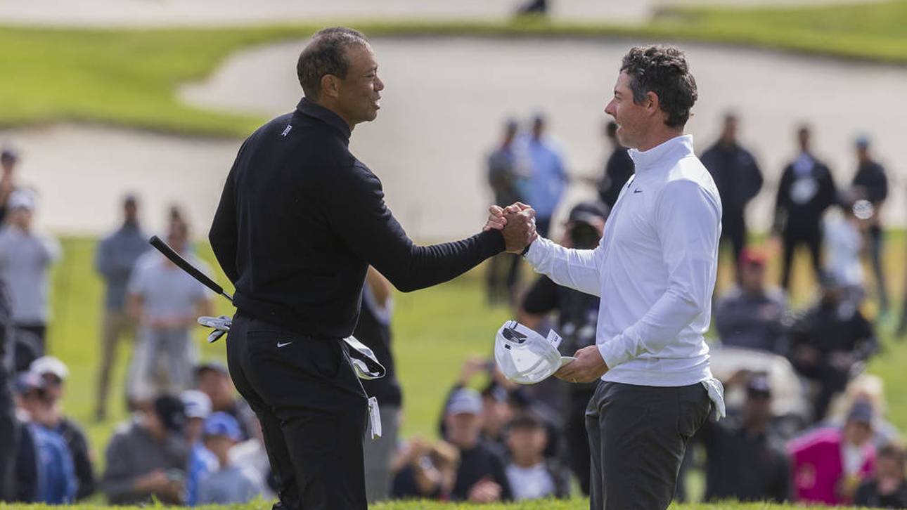 Tiger Woods (l.) und Rory McIlroy sind gegen die LIV-Serie