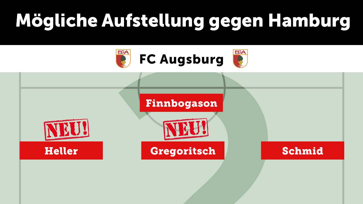 FC AUGSBURG: Rani Khedira darf im Mittelfeld gegen Hamburg für Ja-Cheol Koo starten, vorne sollen die Neuzugänge Marcel Heller und Michael Gregoritsch gegen seinen Ex-Klub für Torgefahr sorgen