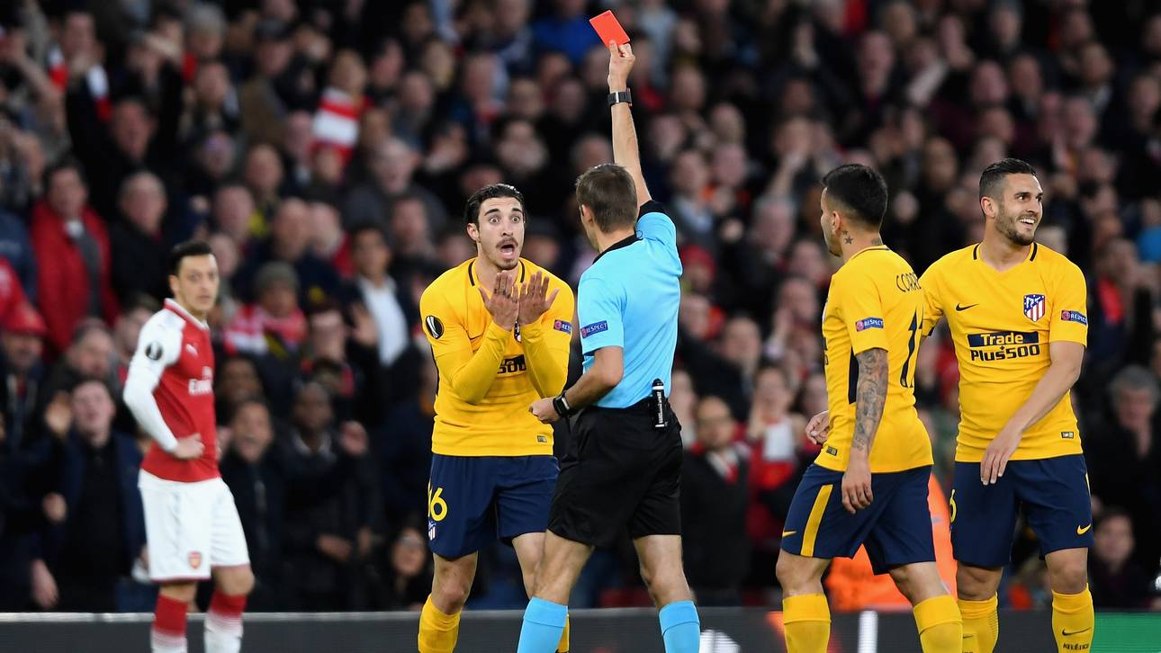 Blitz-Platzverweis für Atletico