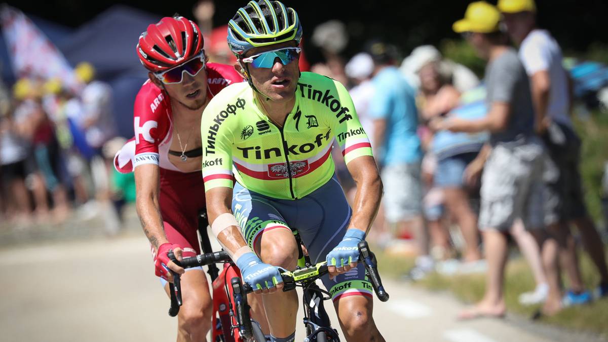 Bergwertungen? Das ruft natürlich den Spezialisten Rafal Majka auf den Plan. Der Pole macht seinen Anspruch auf das gepunktete Trikot früh klar...