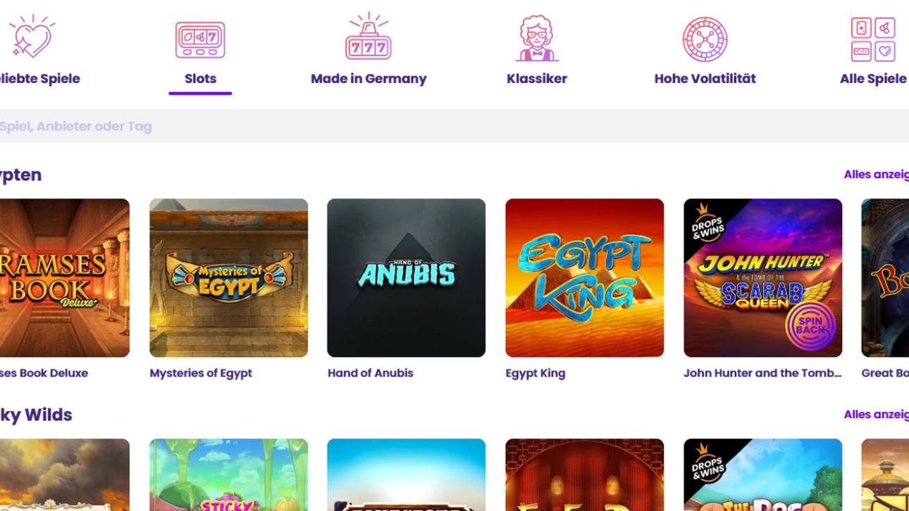 Die Slots-Auswahl lässt nach unseren Wildz Erfahrungen keine Wünsche offen.