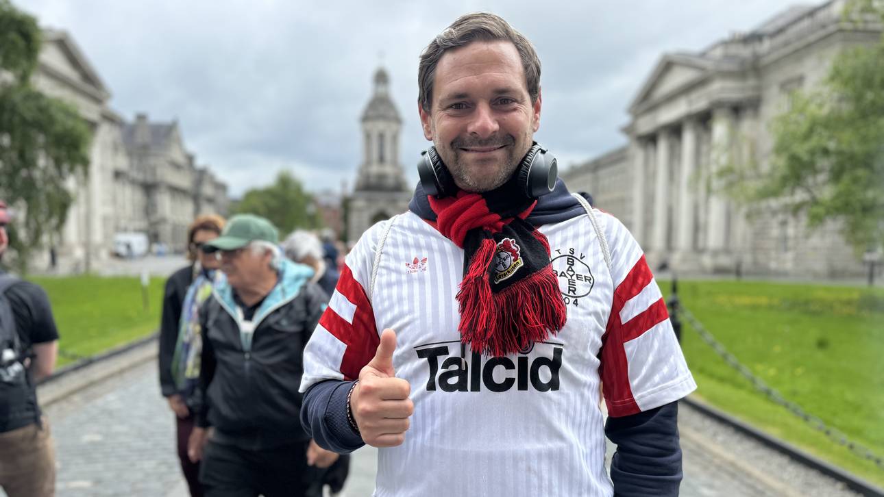 Christian ist als Bayer-Fan in Dublin dabei